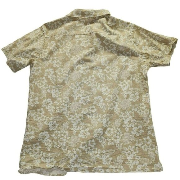 Coofandy Large Hawaiian Tropical Aloha Shirt in Tan and Cream or White for Men - Picture 4 of 6